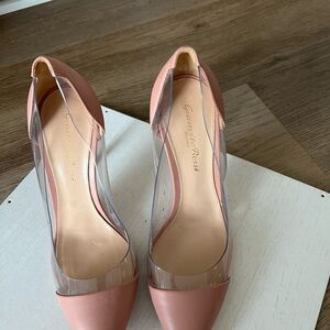 Gianvito Rossi Pink and Clear Heels